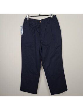 Haband’s Ice House 34S Flannel Lined Slacks ProTech Blue Water & Stain Resistant
